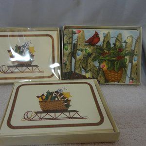Longaberger Christmas Holiday Greeting Cards Winter Lights Sleigh